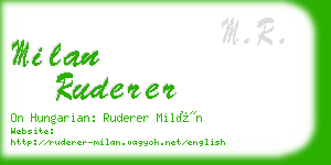 milan ruderer business card